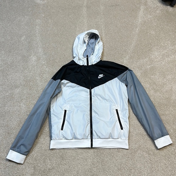 Nike Jackets & Coats Nike Full Zip Windbreaker Black Grey And White